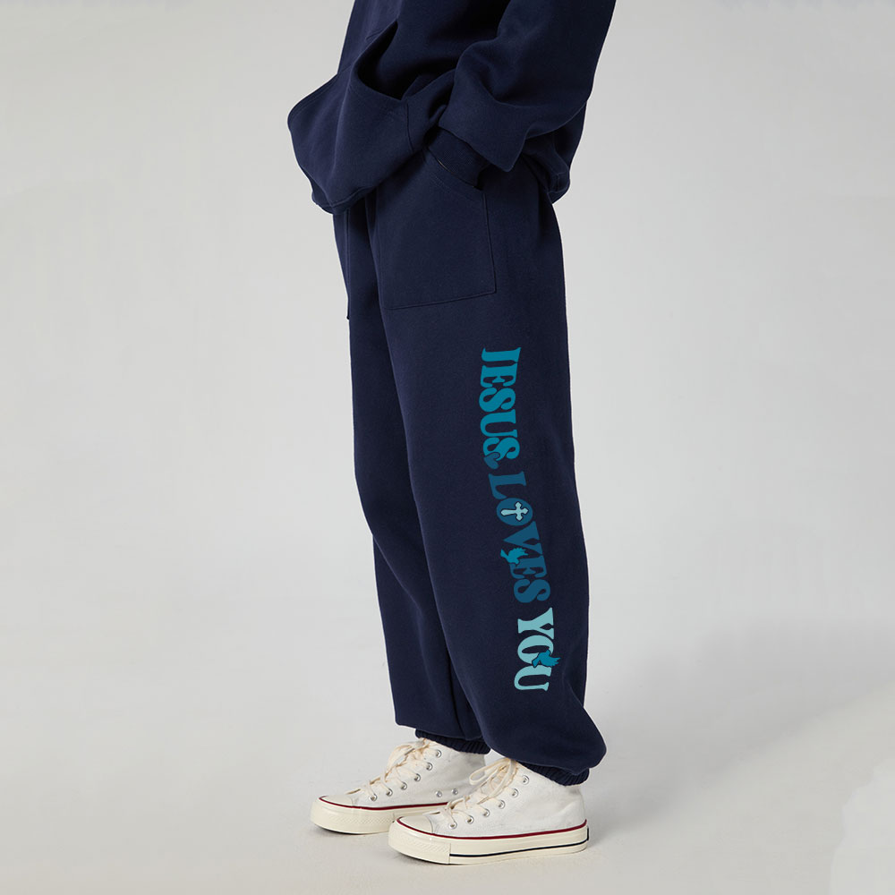 Jesus Loves You Christian Fleece Sweatpants