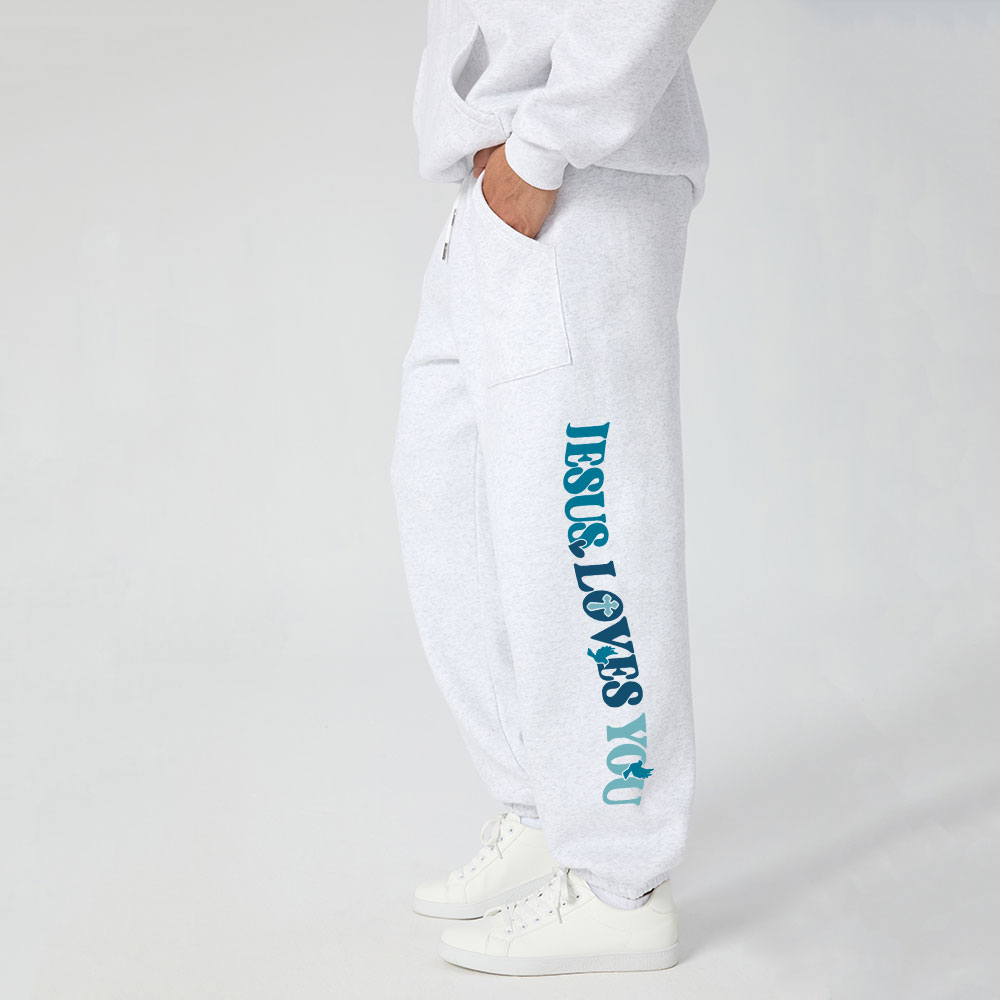 Jesus Loves You Christian Fleece Sweatpants