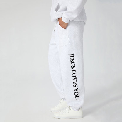 Jesus Loves You Christian Fleece Sweatpants
