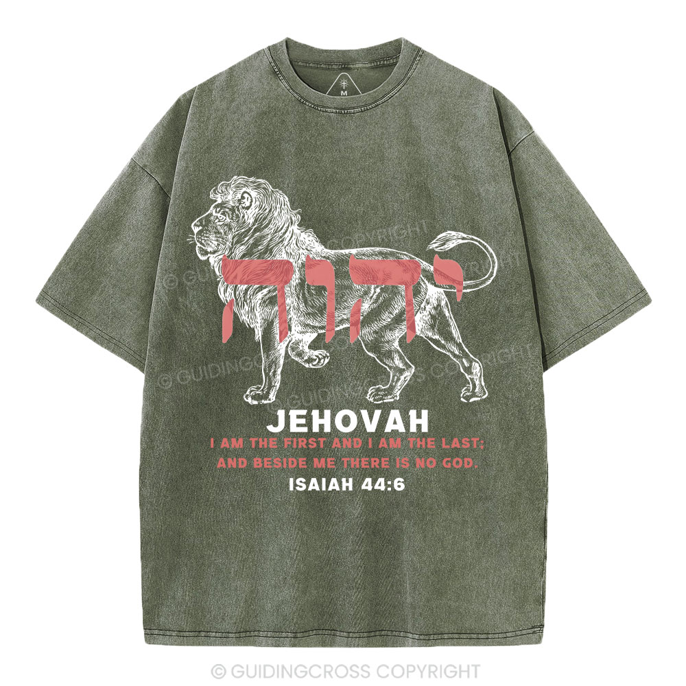 Jehovah King Lion Christian Washed T-Shirt