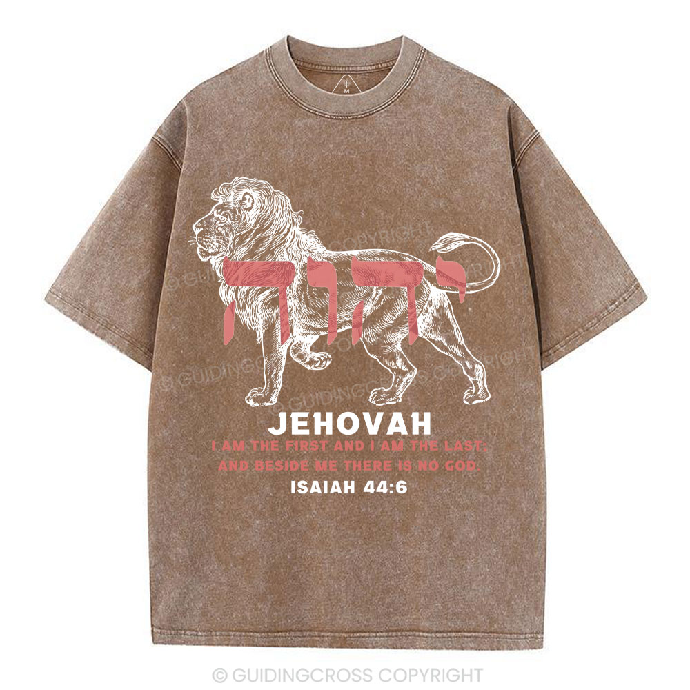 Jehovah King Lion Christian Washed T-Shirt