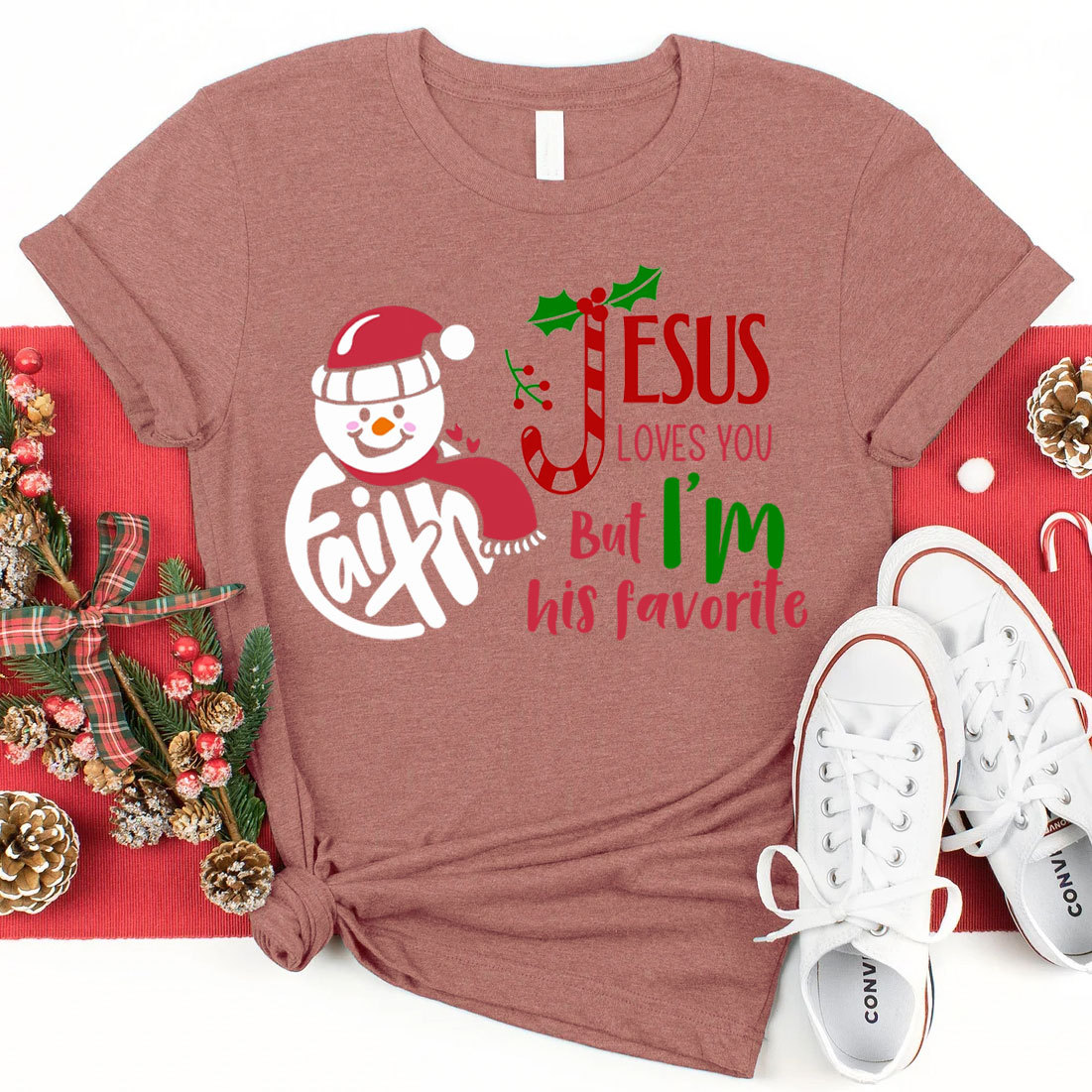 Jeses Loves You Faith Snowman Christian T-Shirt