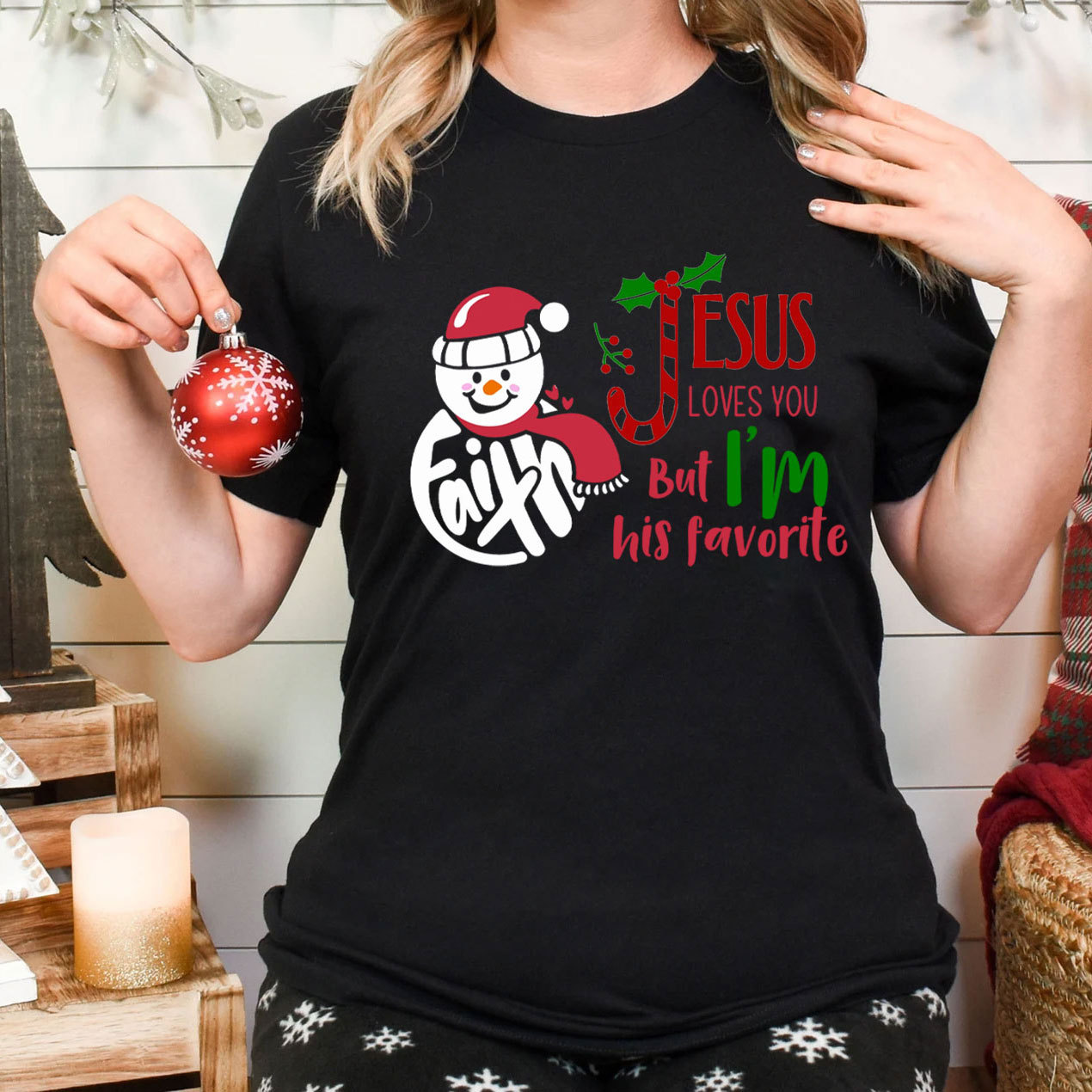 Jeses Loves You Faith Snowman Christian T-Shirt
