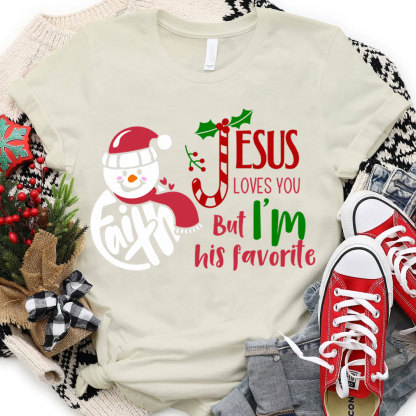 Jeses Loves You Faith Snowman Christian T-Shirt