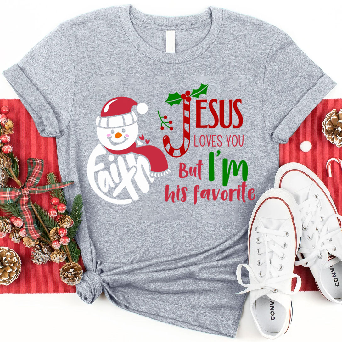 Jeses Loves You Faith Snowman Christian T-Shirt