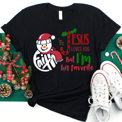 Jeses Loves You Faith Snowman Christian T-Shirt