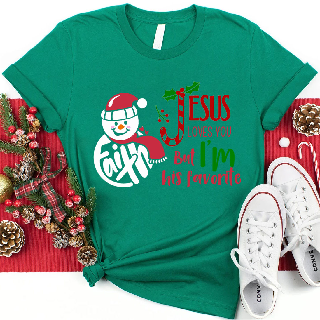 Jeses Loves You Faith Snowman Christian T-Shirt