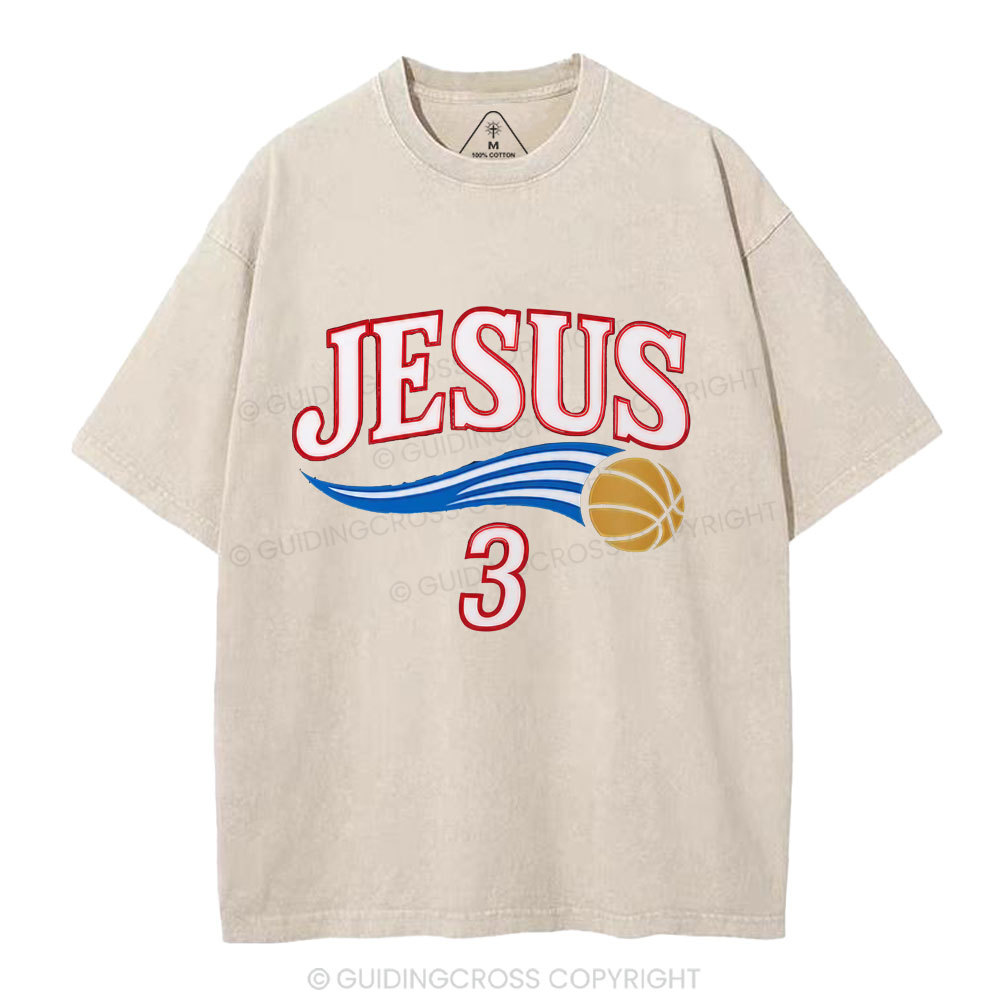 Jesus 3 Christian Washed T-Shirt