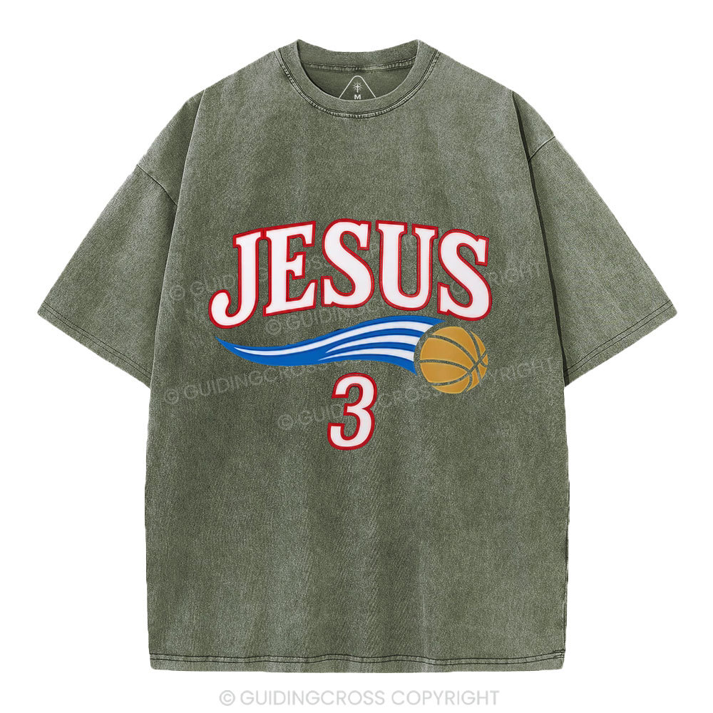 Jesus 3 Christian Washed T-Shirt