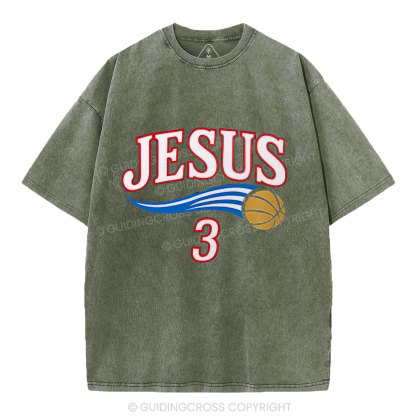 Jesus 3 Christian Washed T-Shirt