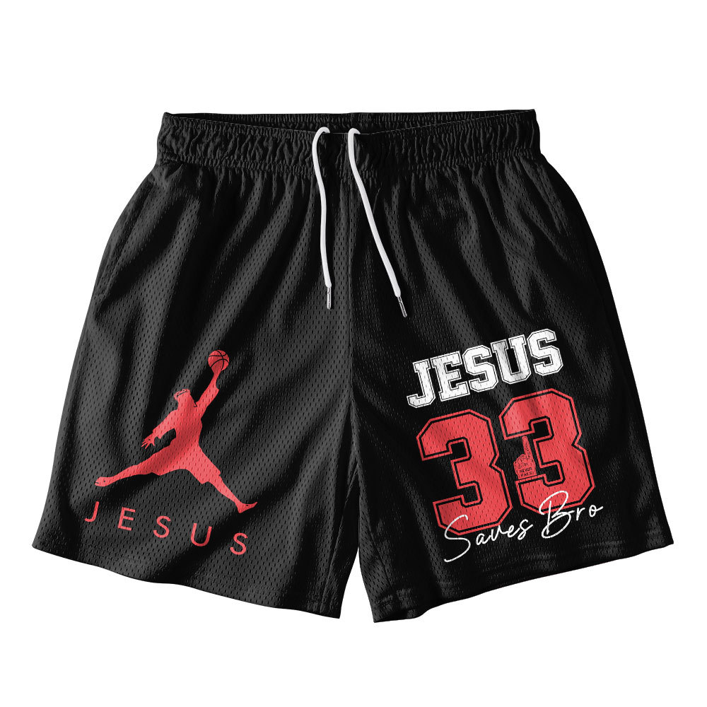 Jesus 33 Christian Mesh Shorts