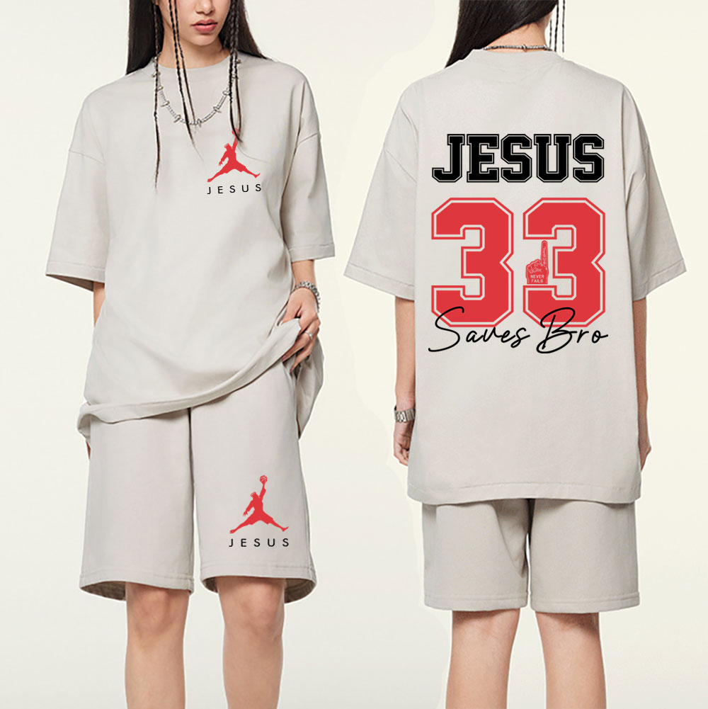 Jesus 33 Christian Washed T-Shirt & Shorts