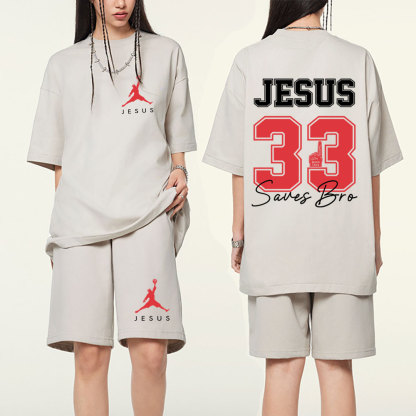 Jesus 33 Christian Washed T-Shirt & Shorts