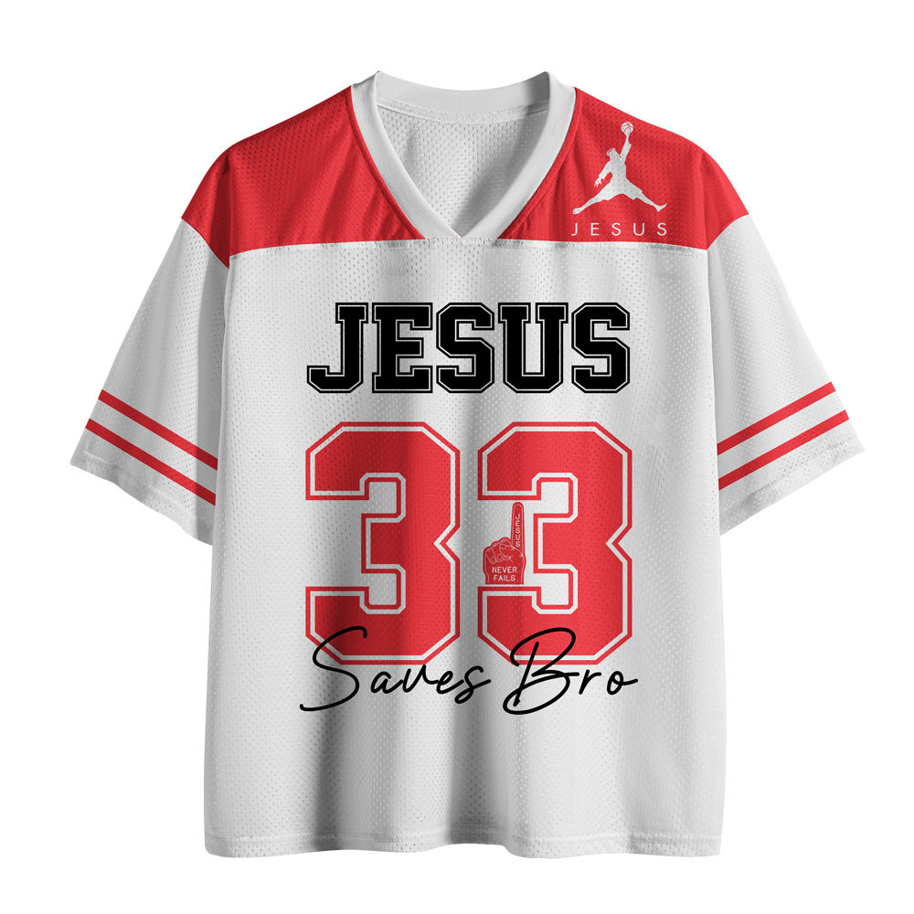 Jesus 33 White Christian Mesh Jersey