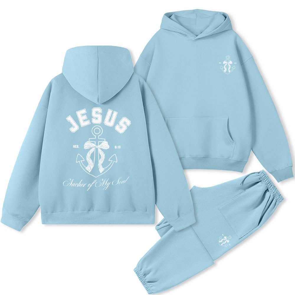 Jesus Anchor Of My Soul Christian Fleece Hoodie Set