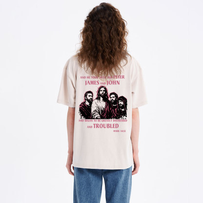 Jesus And Disciples Christian Washed T-Shirt