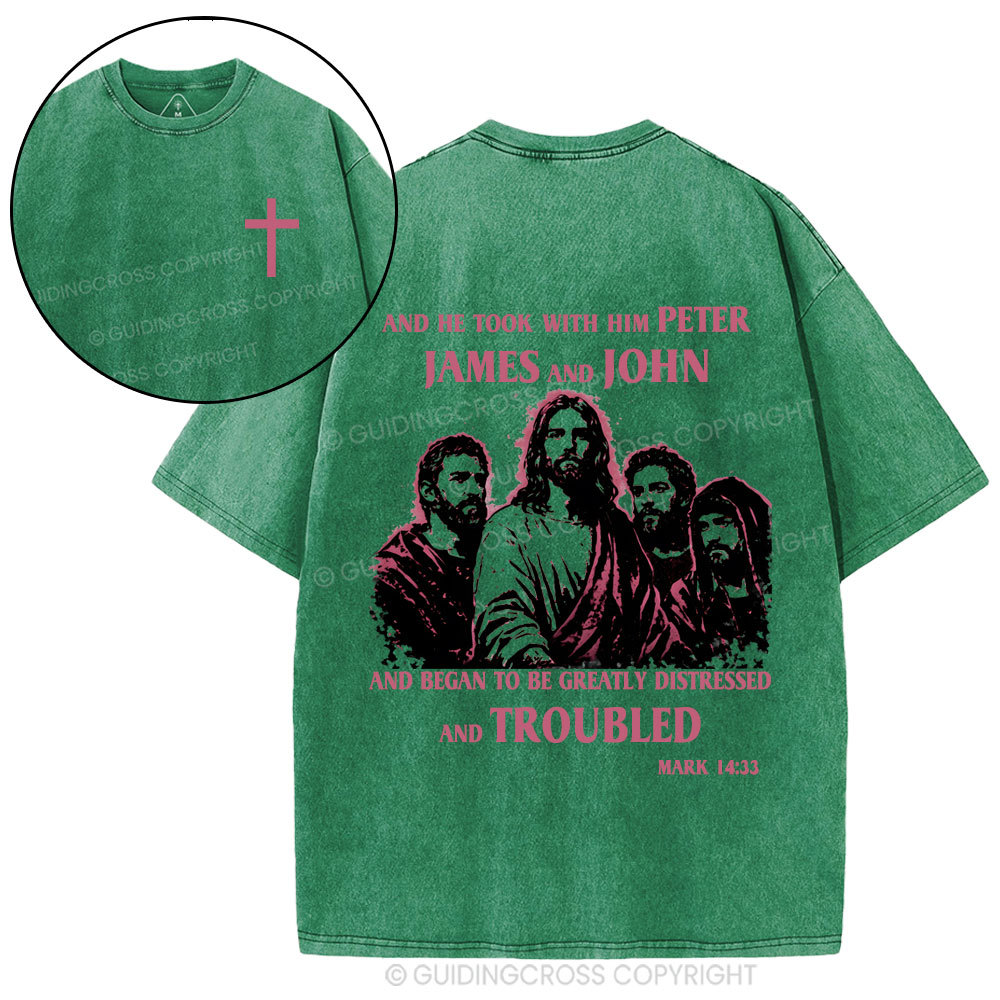 Jesus And Disciples Christian Washed T-Shirt