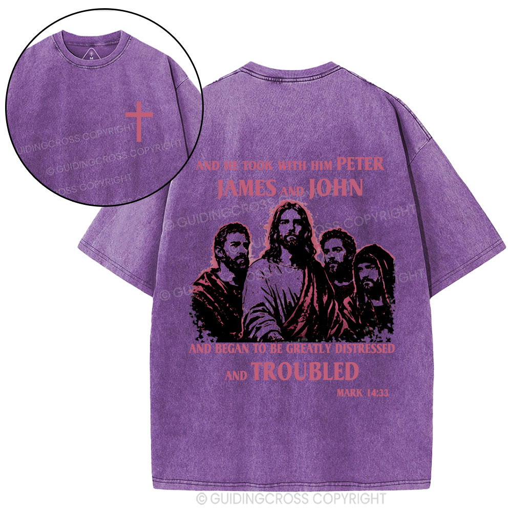 Jesus And Disciples Christian Washed T-Shirt