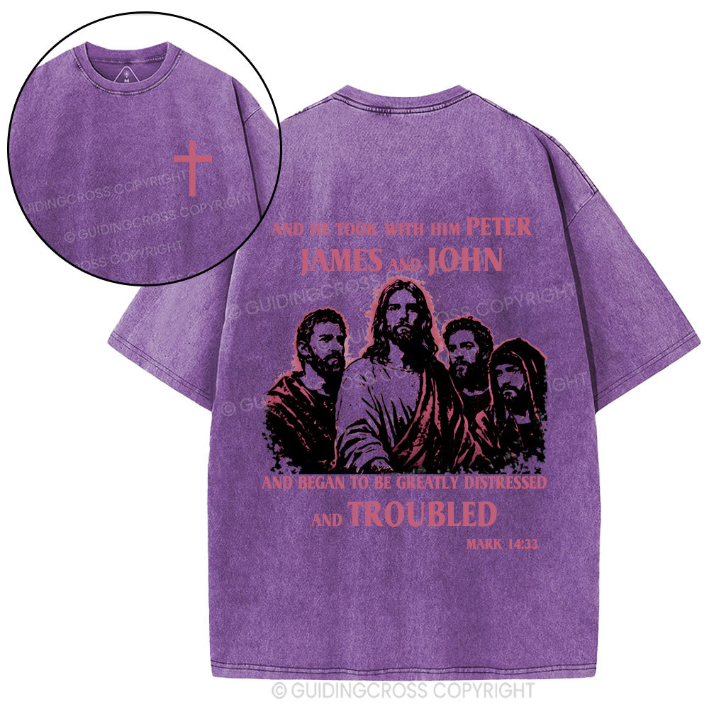Jesus And Disciples Christian Washed T-Shirt