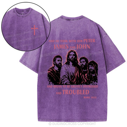 Jesus And Disciples Christian Washed T-Shirt