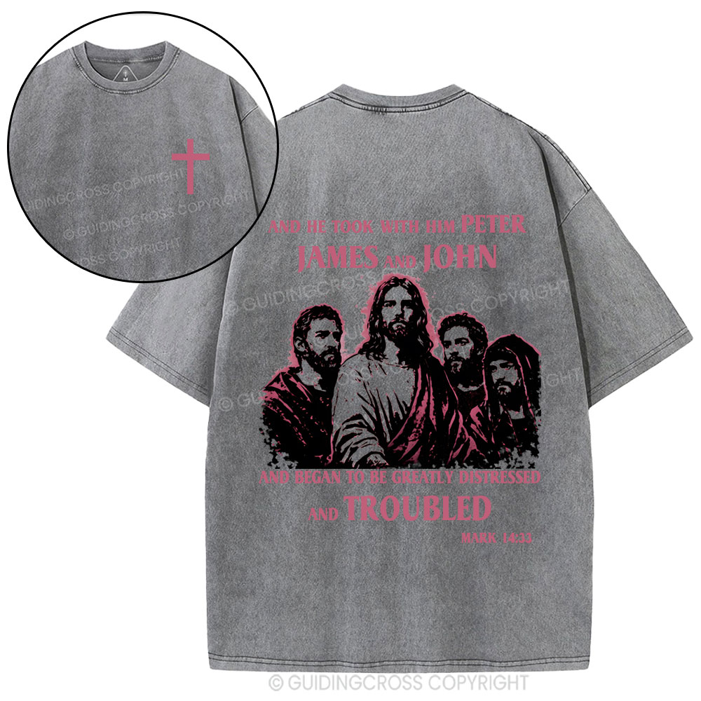 Jesus And Disciples Christian Washed T-Shirt