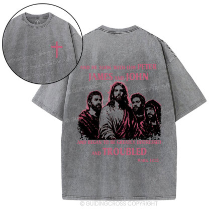Jesus And Disciples Christian Washed T-Shirt