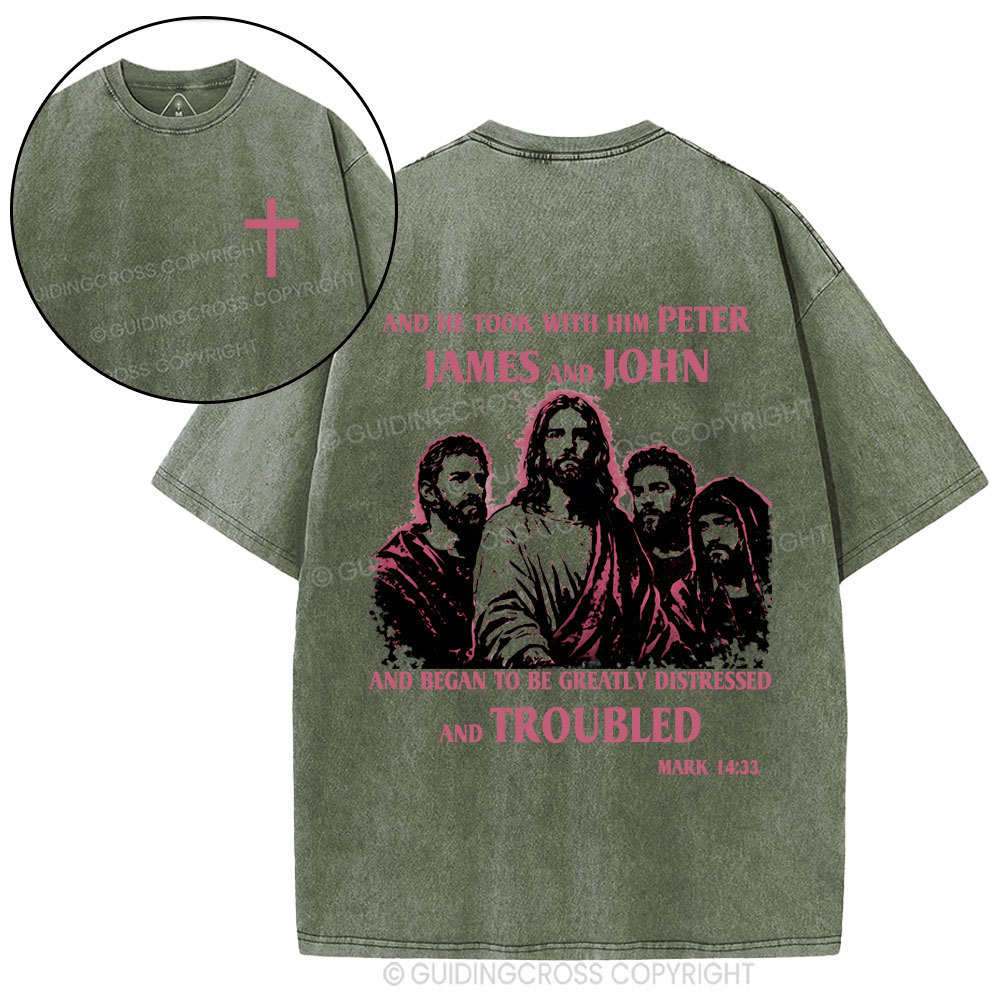Jesus And Disciples Christian Washed T-Shirt