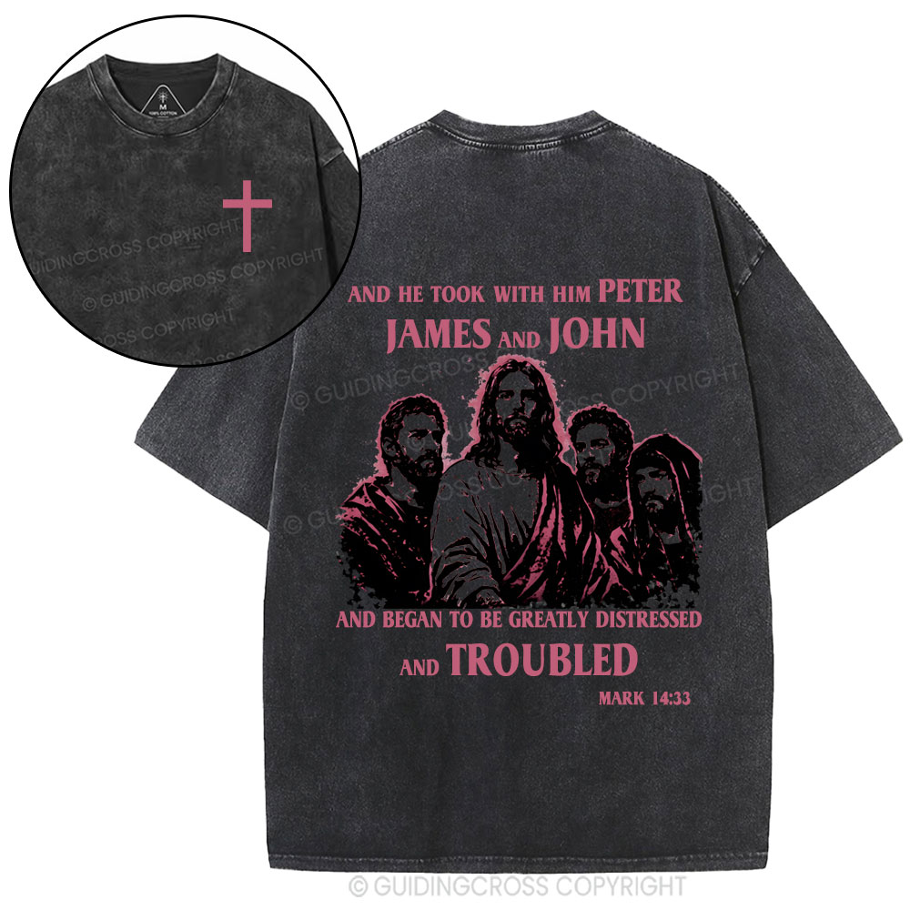 Jesus And Disciples Christian Washed T-Shirt