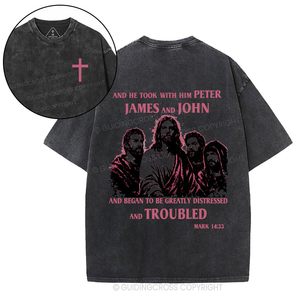 Jesus And Disciples Christian Washed T-Shirt