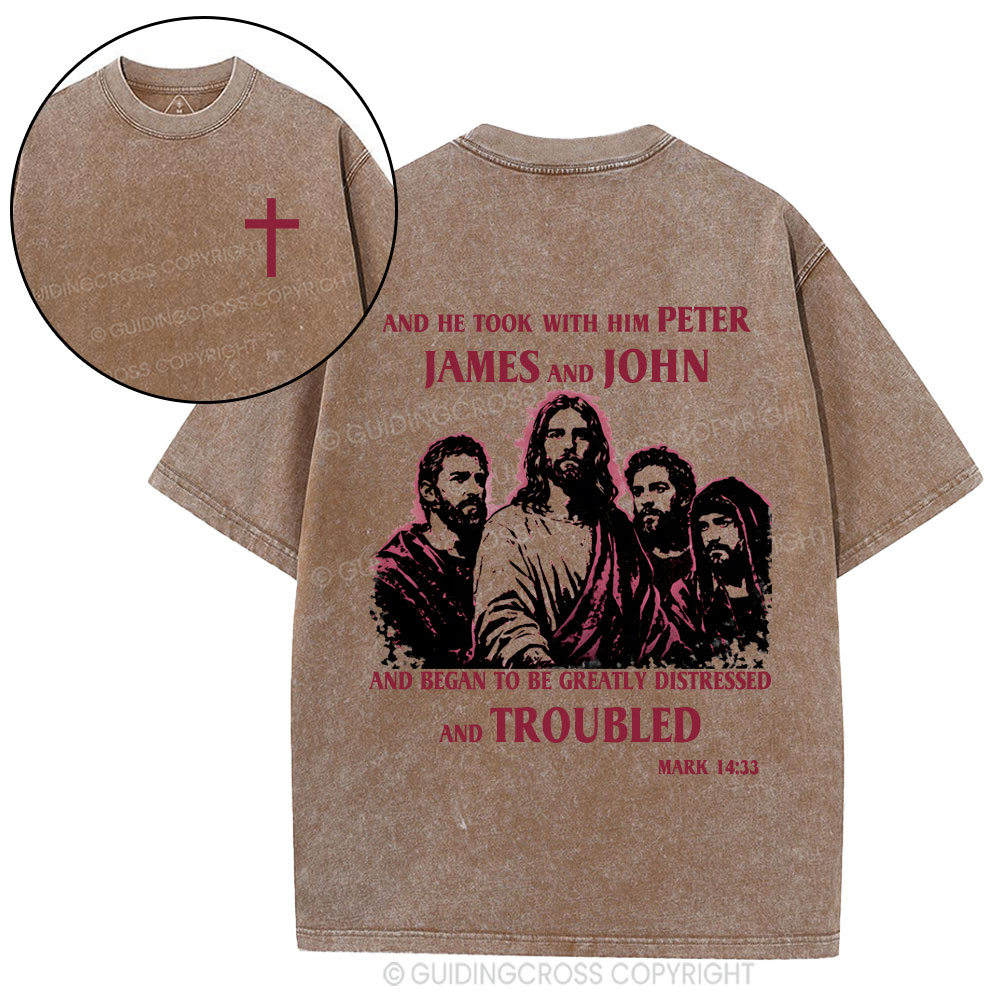 Jesus And Disciples Christian Washed T-Shirt