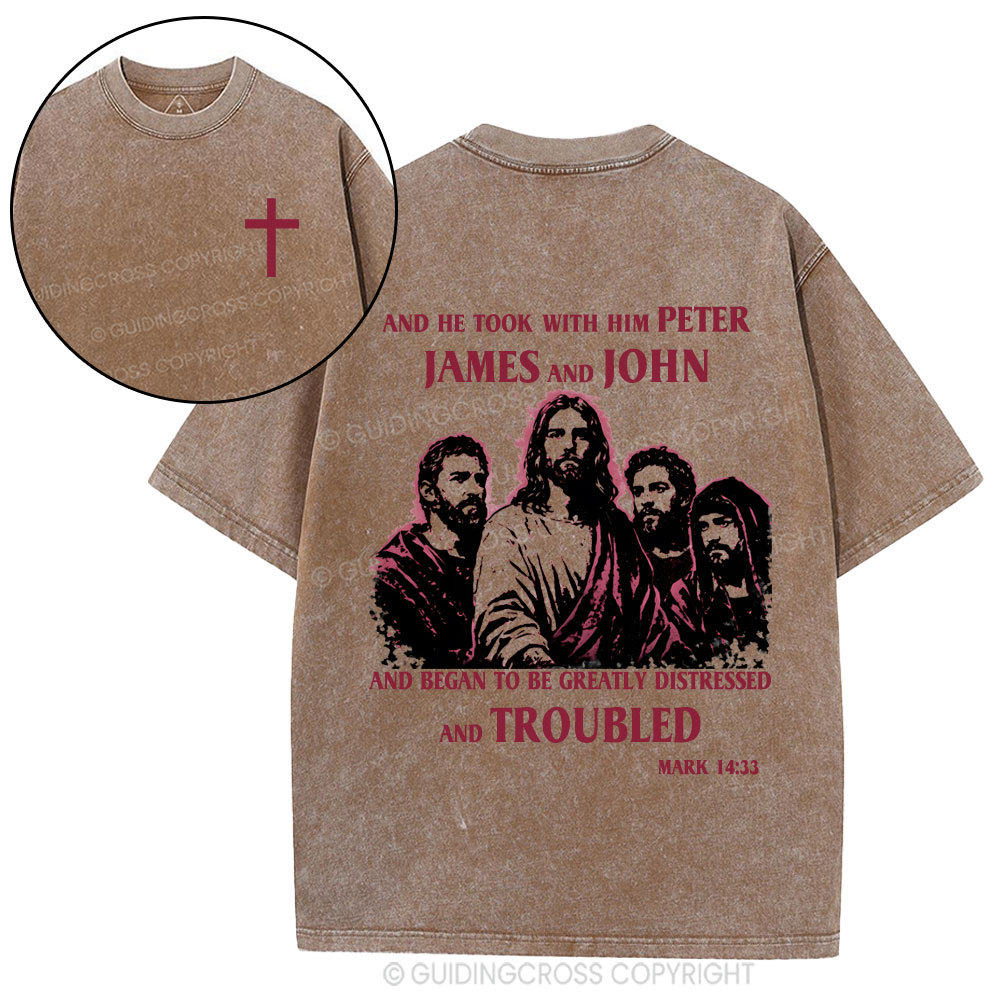 Jesus And Disciples Christian Washed T-Shirt