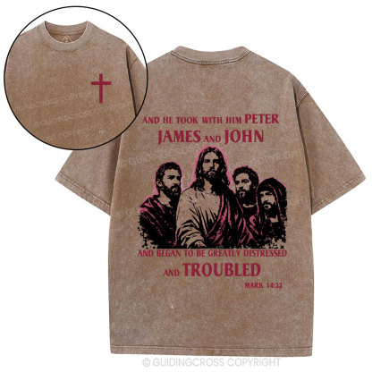 Jesus And Disciples Christian Washed T-Shirt