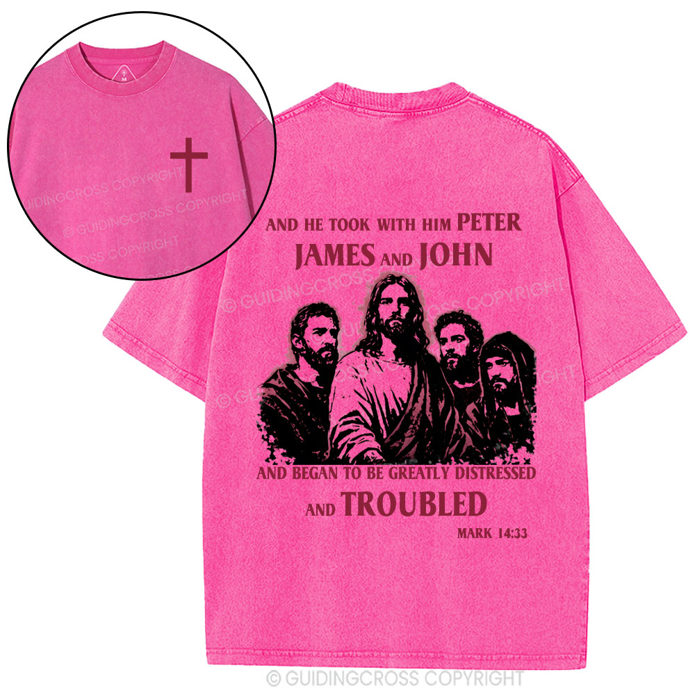 Jesus And Disciples Christian Washed T-Shirt