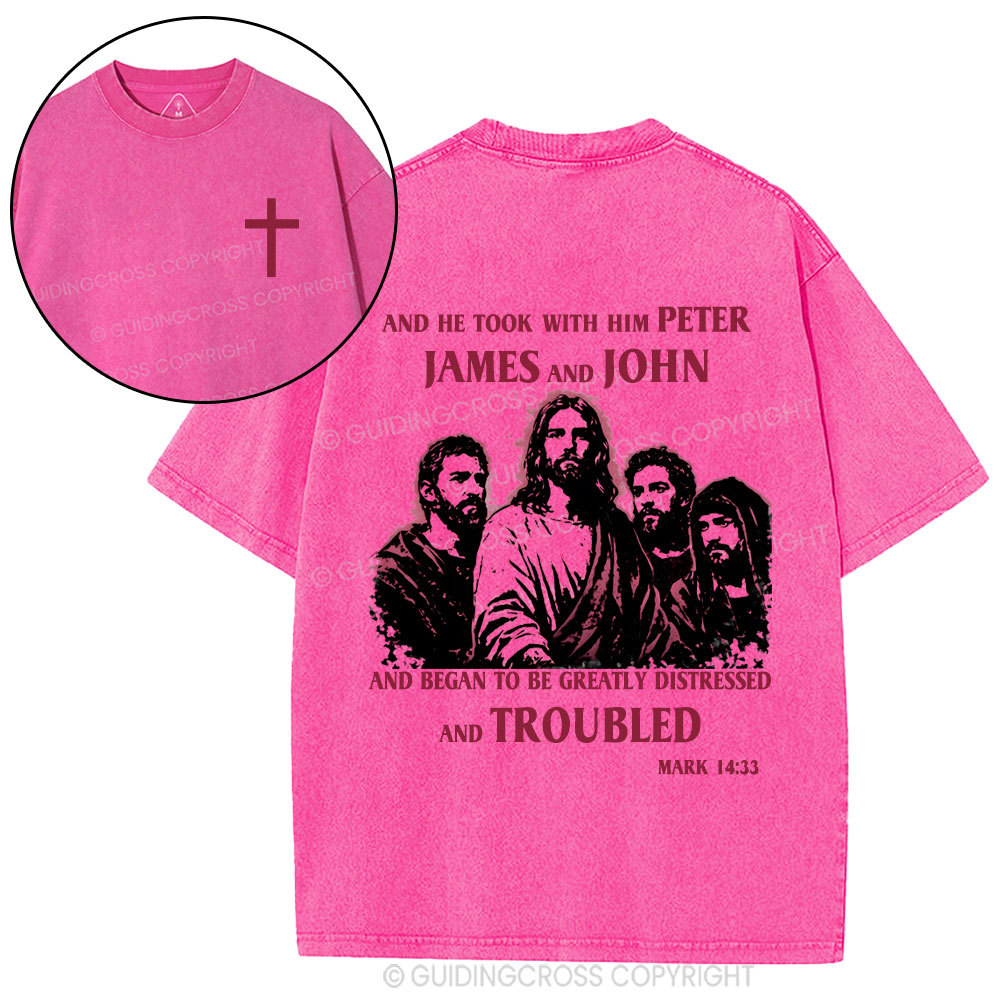Jesus And Disciples Christian Washed T-Shirt