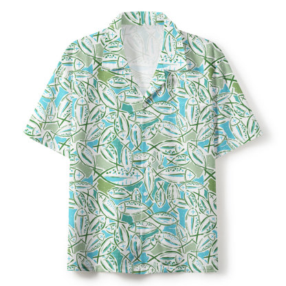 Jesus And Fish In Summer Green Christian Hawaiian Shirt 