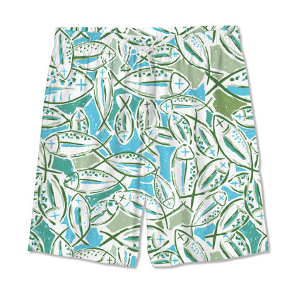 Jesus And Fish In Summer Green Christian Hawaiian Shirt 