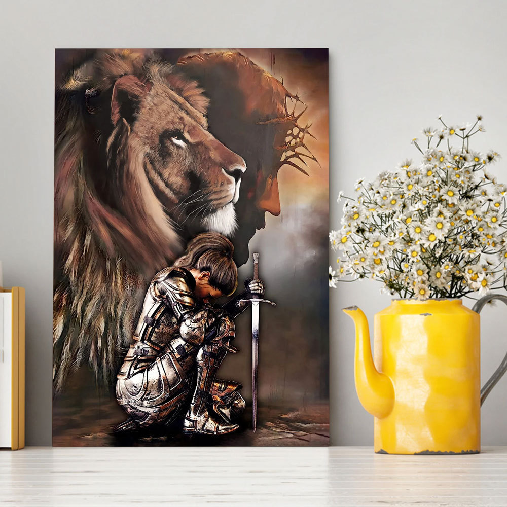 Jesus And Lion Armor Of God Christian Canvas Wall Art