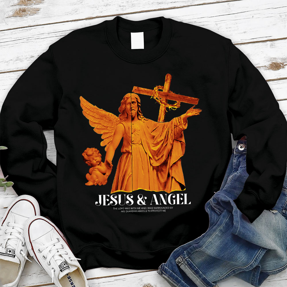 Jesus & Angel Christian Sweatshirt