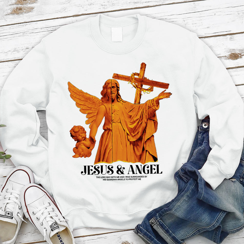 Jesus & Angel Christian Sweatshirt