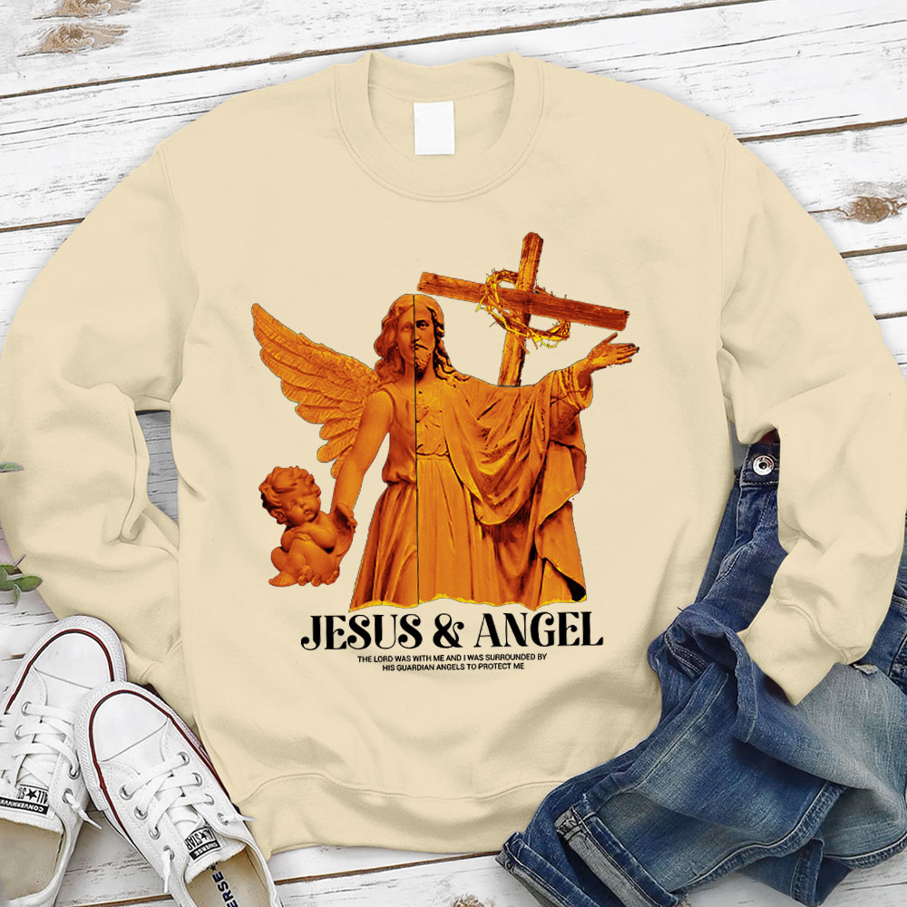 Jesus & Angel Christian Sweatshirt
