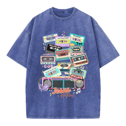 Jesus Anthems Retro Christian Washed T-Shirt