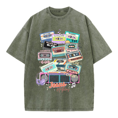 Jesus Anthems Retro Christian Washed T-Shirt