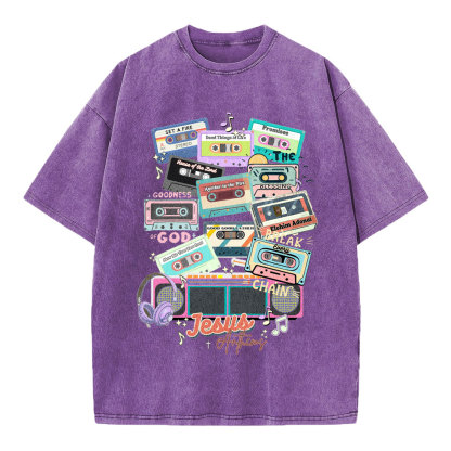 Jesus Anthems Retro Christian Washed T-Shirt