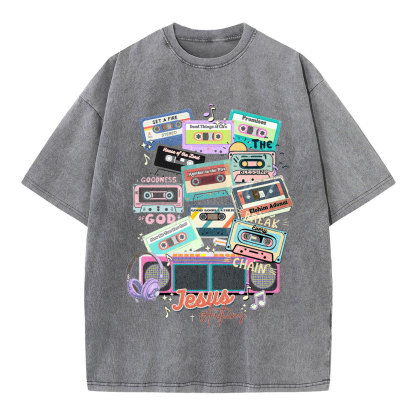 Jesus Anthems Retro Christian Washed T-Shirt