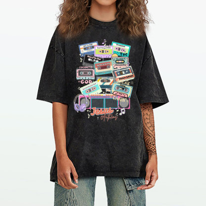 Jesus Anthems Retro Christian Washed T-Shirt