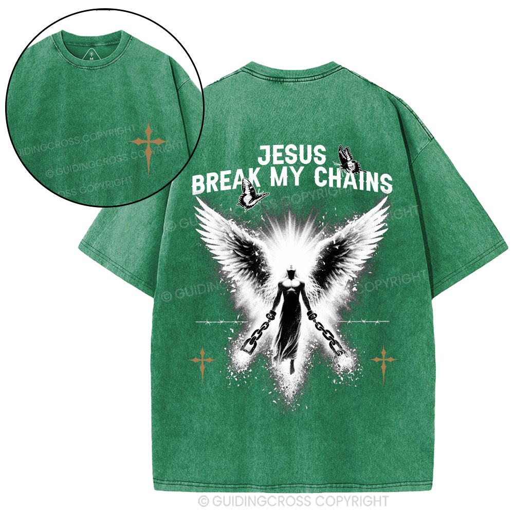 Jesus Break My Chains Christian Washed T-Shirt