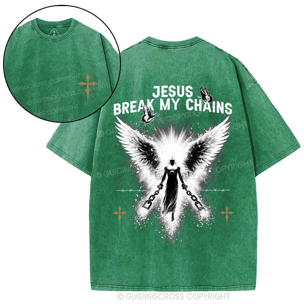 Jesus Break My Chains Christian Washed T-Shirt