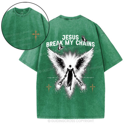 Jesus Break My Chains Christian Washed T-Shirt