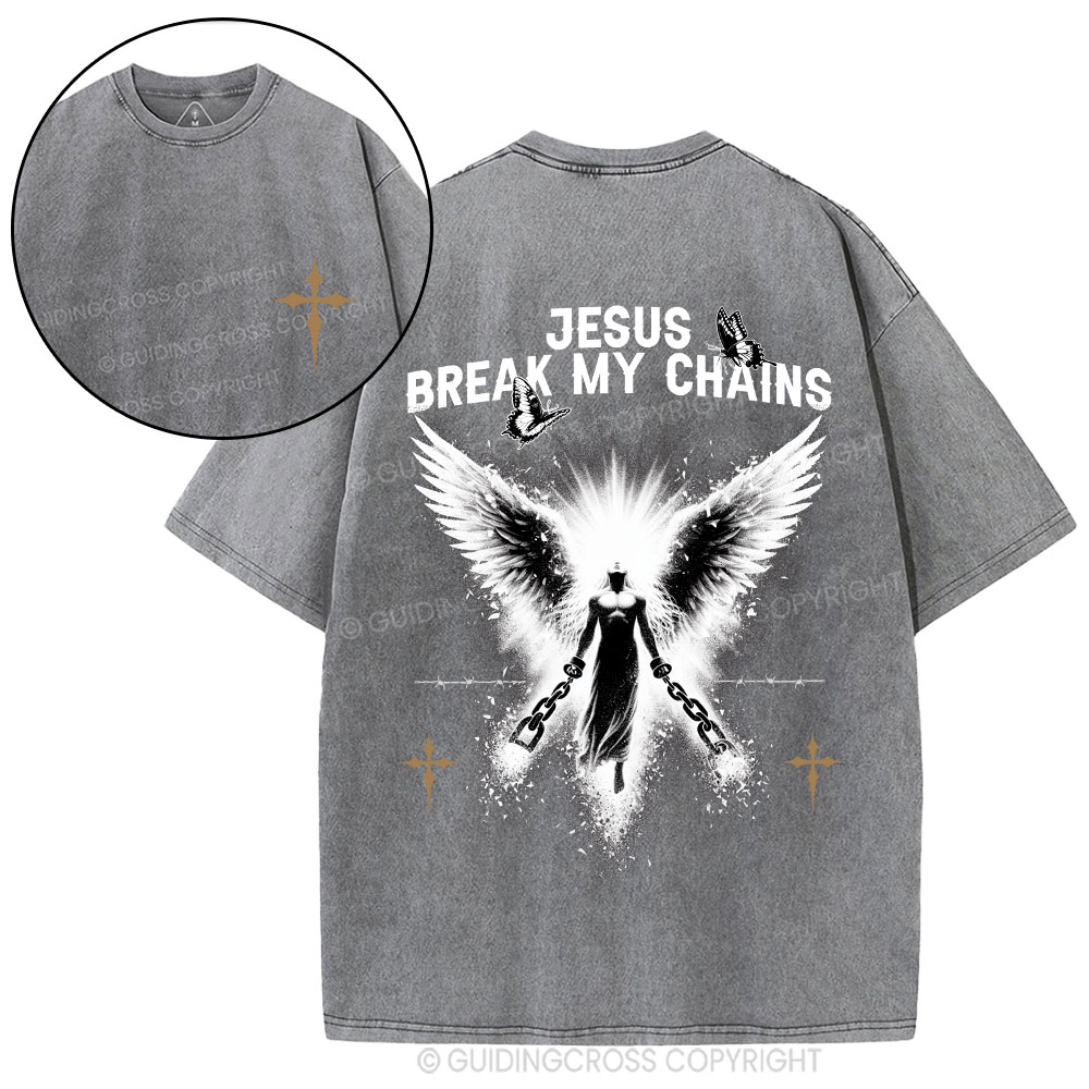 Jesus Break My Chains Christian Washed T-Shirt