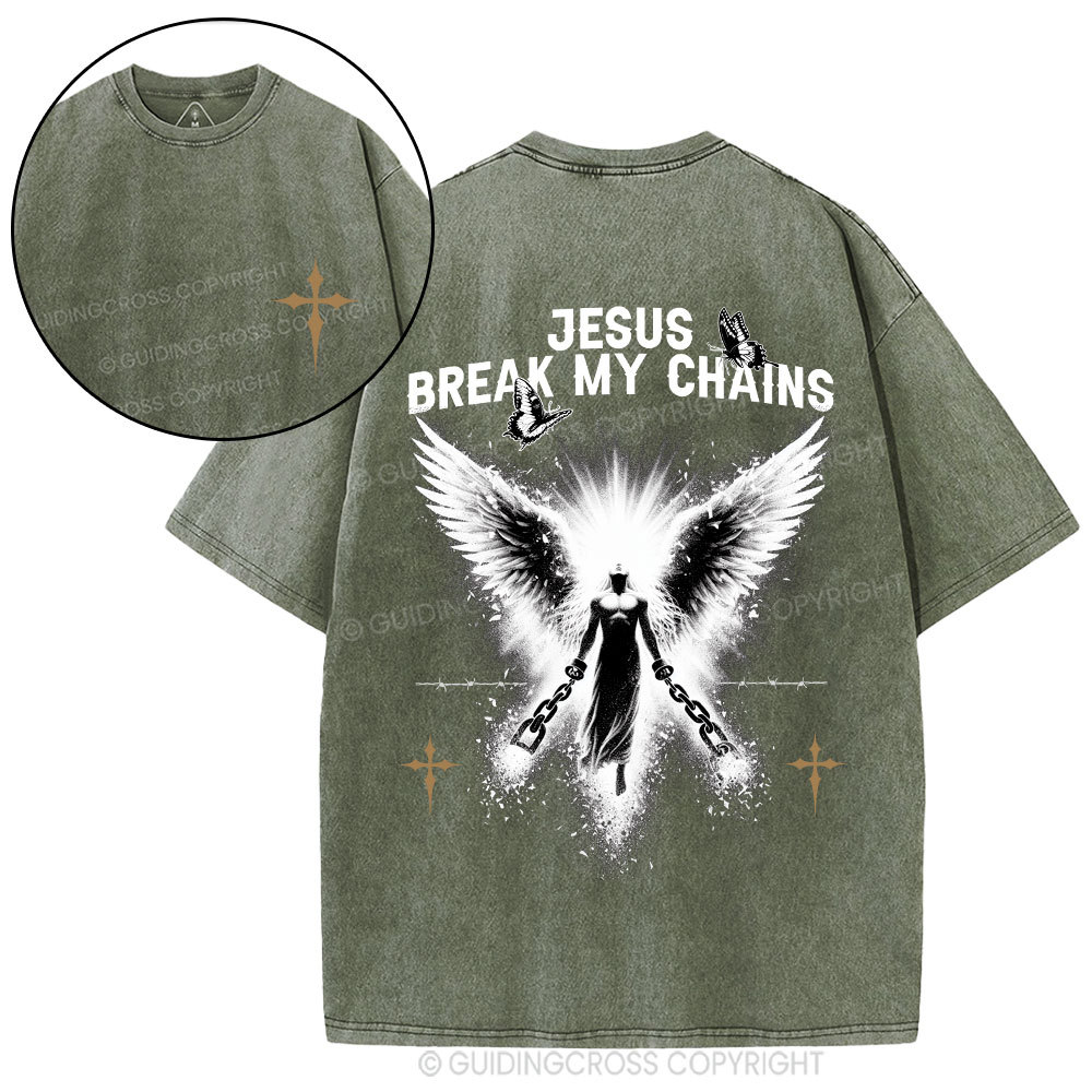 Jesus Break My Chains Christian Washed T-Shirt
